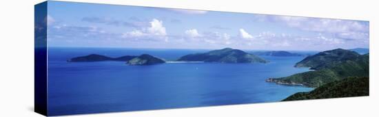 Water, Ocean, Panoramic View of an Island, Tortola, British Virgin Islands-null-Stretched Canvas