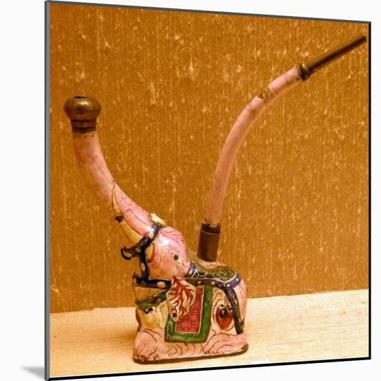 Water Pipe Shaped as an Elephant (Earthenware)-Chinese-Mounted Giclee Print