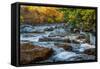 Water Plunges over the Falls on the Swift River at Rocky Gorge, White Mountain National Forest, Nh-Robert K. Olejniczak-Framed Stretched Canvas