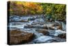 Water Plunges over the Falls on the Swift River at Rocky Gorge, White Mountain National Forest, Nh-Robert K. Olejniczak-Stretched Canvas