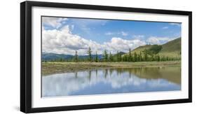 Water pond and fir trees in White Lake National Park, Tariat district, North Hangay province, Mongo-Francesco Vaninetti-Framed Photographic Print