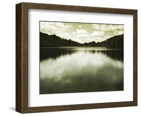 Water Reflecting Bordering Trees and Sky-Jan Lakey-Framed Photographic Print