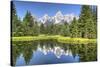 Water Reflection of the Teton Range-Richard Maschmeyer-Stretched Canvas