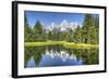 Water Reflection of the Teton Range-Richard Maschmeyer-Framed Premium Photographic Print