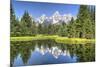 Water Reflection of the Teton Range-Richard Maschmeyer-Mounted Photographic Print