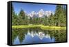 Water Reflection of the Teton Range-Richard Maschmeyer-Framed Stretched Canvas