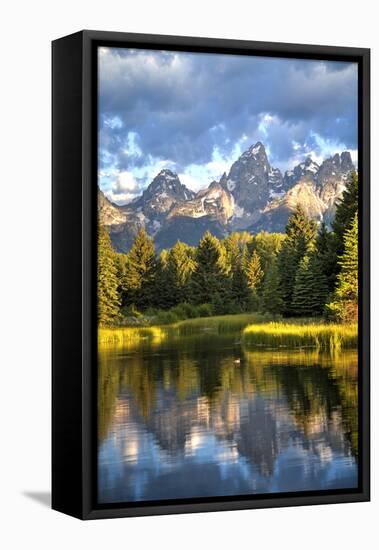 Water Reflection of the Teton Range-Richard Maschmeyer-Framed Stretched Canvas