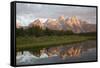 Water Reflections of the Teton Range-Richard Maschmeyer-Framed Stretched Canvas