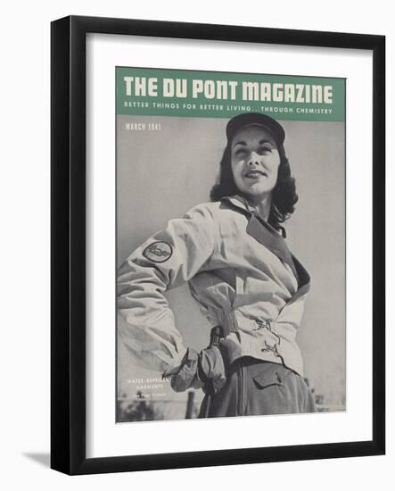 Water-Repellent Garments, Front Cover of 'The Du Pont Magazine', March 1941-null-Framed Giclee Print