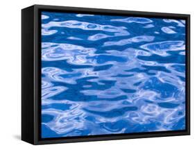 Water Ripples in Swimming Pool, Grande Terre, Guadaloupe, Caribbean-Walter Bibikow-Framed Stretched Canvas