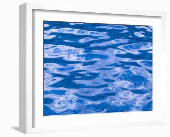 Water Ripples in Swimming Pool, Grande Terre, Guadaloupe, Caribbean-Walter Bibikow-Framed Photographic Print