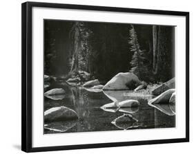 Water, Rock, Tree Reflection, High Sierra, c. 1970-Brett Weston-Framed Photographic Print