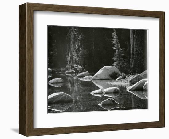 Water, Rock, Tree Reflection, High Sierra, c. 1970-Brett Weston-Framed Photographic Print