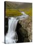 Water Running from Glacier and Waterfall, Iceland-Tom Norring-Stretched Canvas