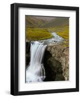 Water Running from Glacier and Waterfall, Iceland-Tom Norring-Framed Photographic Print