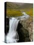 Water Running from Glacier and Waterfall, Iceland-Tom Norring-Stretched Canvas