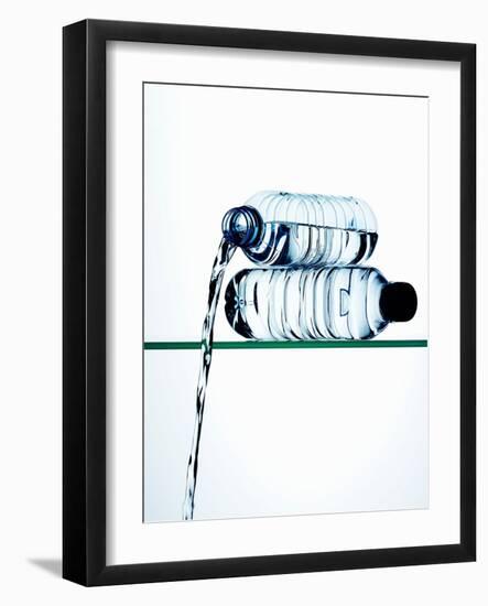 Water Running Out of a Plastic Bottle-Hermann Mock-Framed Photographic Print