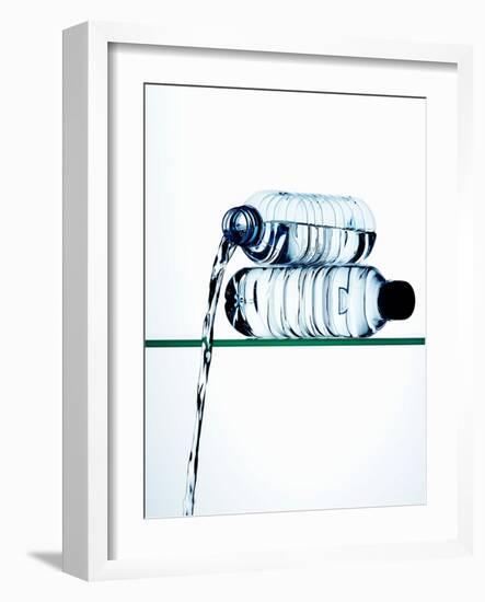 Water Running Out of a Plastic Bottle-Hermann Mock-Framed Photographic Print