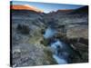 Water Runs from a Geyser Field in Sajama National Park at Sunrise-Alex Saberi-Stretched Canvas