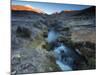 Water Runs from a Geyser Field in Sajama National Park at Sunrise-Alex Saberi-Mounted Photographic Print