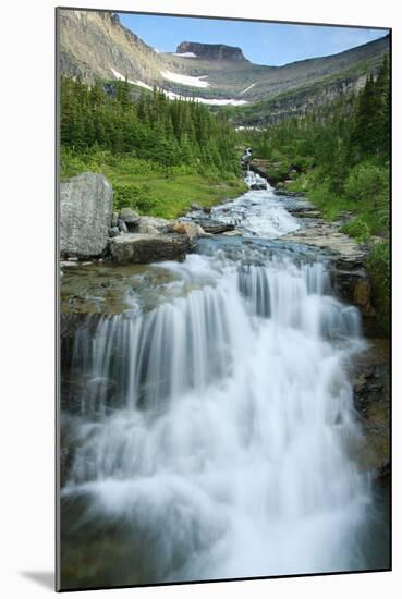 Water Rushing Down Alpine Stream, Logan Pass, Glacier National Park-Thomas Lazar-Mounted Photographic Print