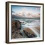 Water Rushing over Golden Sand-Trigger Image-Framed Photographic Print