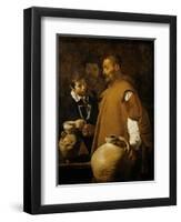 Water-seller in Sevilla, Spain. (1620).-Diego Velazquez-Framed Giclee Print