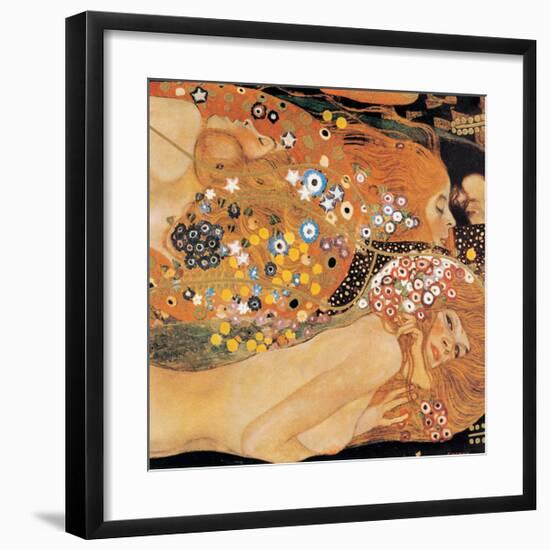 Water Serpents II-Gustav Klimt-Framed Art Print