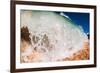 Water shot of a tubing shore break wave crashing onto a Hawaiian beach-Mark A Johnson-Framed Photographic Print