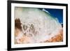 Water shot of a tubing shore break wave crashing onto a Hawaiian beach-Mark A Johnson-Framed Photographic Print