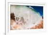 Water shot of a tubing shore break wave crashing onto a Hawaiian beach-Mark A Johnson-Framed Photographic Print