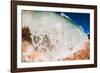 Water shot of a tubing shore break wave crashing onto a Hawaiian beach-Mark A Johnson-Framed Photographic Print