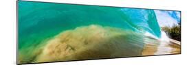 Water shot of a tubing shore break wave crashing onto a Hawaiian beach-Mark A Johnson-Mounted Photographic Print