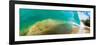 Water shot of a tubing shore break wave crashing onto a Hawaiian beach-Mark A Johnson-Framed Photographic Print