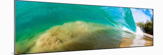 Water shot of a tubing shore break wave crashing onto a Hawaiian beach-Mark A Johnson-Mounted Photographic Print