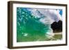 Water shot of a tubing wave off a Hawaiian beach-Mark A Johnson-Framed Photographic Print