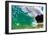 Water shot of a tubing wave off a Hawaiian beach-Mark A Johnson-Framed Photographic Print