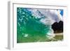 Water shot of a tubing wave off a Hawaiian beach-Mark A Johnson-Framed Photographic Print