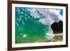 Water shot of a tubing wave off a Hawaiian beach-Mark A Johnson-Framed Photographic Print