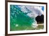 Water shot of a tubing wave off a Hawaiian beach-Mark A Johnson-Framed Photographic Print