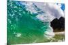 Water shot of a tubing wave off a Hawaiian beach-Mark A Johnson-Mounted Photographic Print