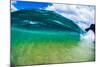 Water shot of a tubing wave off a Hawaiian beach-Mark A Johnson-Mounted Photographic Print