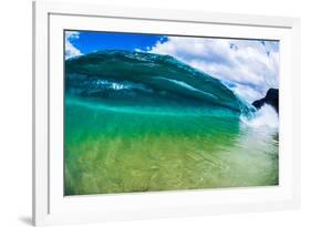 Water shot of a tubing wave off a Hawaiian beach-Mark A Johnson-Framed Photographic Print