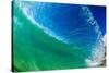 Water shot of a tubing wave off a Hawaiian beach-Mark A Johnson-Stretched Canvas