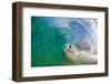 Water shot of a tubing wave off a Hawaiian beach-Mark A Johnson-Framed Photographic Print