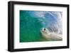 Water shot of a tubing wave off a Hawaiian beach-Mark A Johnson-Framed Photographic Print