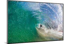 Water shot of a tubing wave off a Hawaiian beach-Mark A Johnson-Mounted Photographic Print