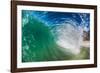 Water shot of a tubing wave off a Hawaiian beach-Mark A Johnson-Framed Photographic Print