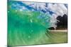 Water shot of a tubing wave off a Hawaiian beach-Mark A Johnson-Mounted Photographic Print