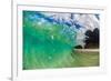 Water shot of a tubing wave off a Hawaiian beach-Mark A Johnson-Framed Photographic Print